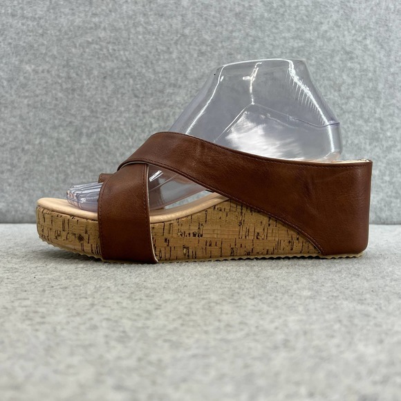 ROSY Platform Wedge Heel-Toe Wrap-Sandal - Brown -Women Size 8 *NEW - Picture 2 of 11